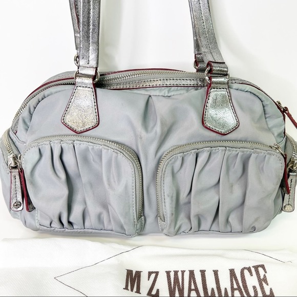 Mz Wallace Light Gray Tote Purse Silver - Picture 5 of 16